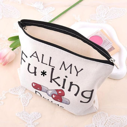 YangQian Funny Medicine Bag for Travel Makeup Bag Gifts for Women Nurse - Image 6