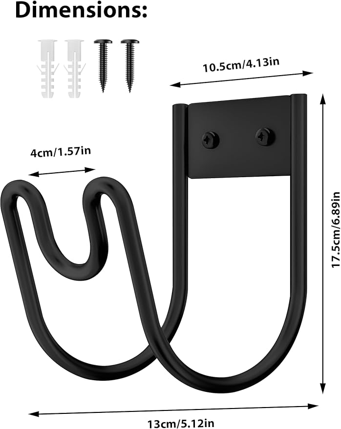 Metal Garden Hose Holder, Wall Mounted Water Hose Hanger, Solid Hose Hook - Image 2