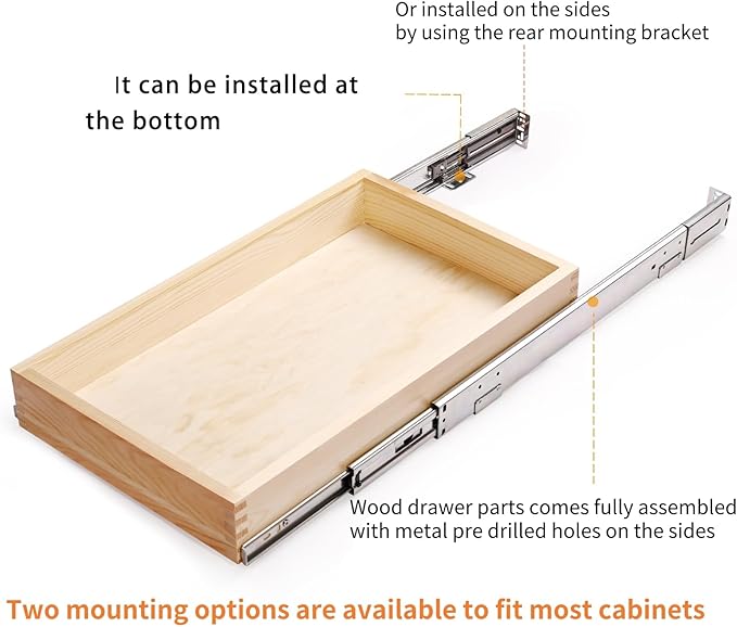 20”W x 21”D x 3”H Soft Close Slide Out Wood Drawer Organizer - Image 5