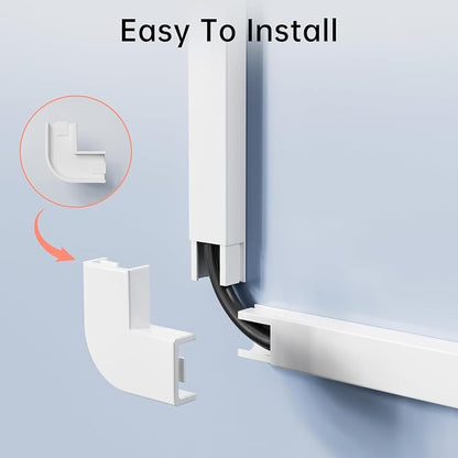 Yecaye PVC Wire Covers for Cords on Wall, One-Cord Cable Concealer Kit - Image 5