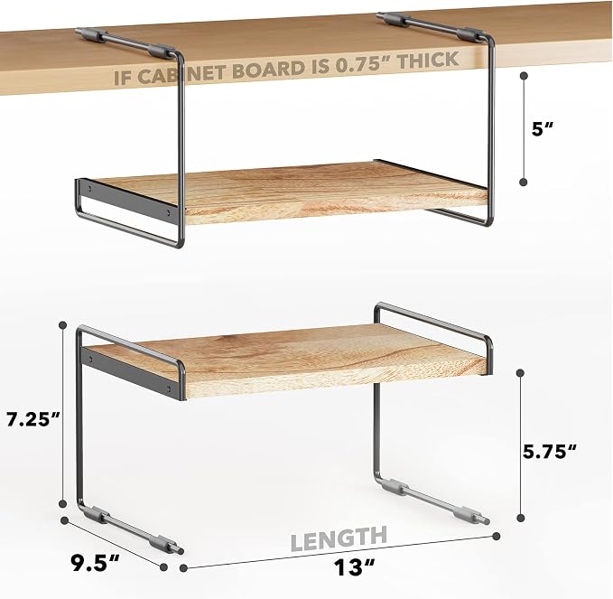 SpaceAid Cabinet Shelf Organizers 2 Pack, Kitchen Counter Organizer Rack Under - Image 2