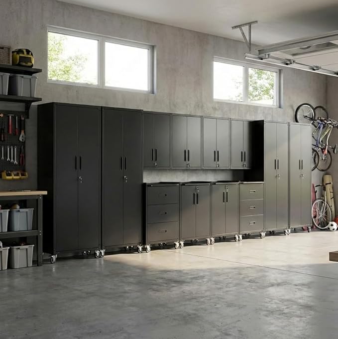 12-Piece Heavy Duty Steel Garage Cabinet System | All-in-One Modular Garage by VIYET