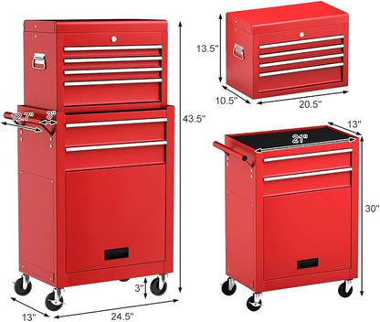 Goplus Tool Chest, 6 Drawers Rolling Tool Cabinet - Image 3
