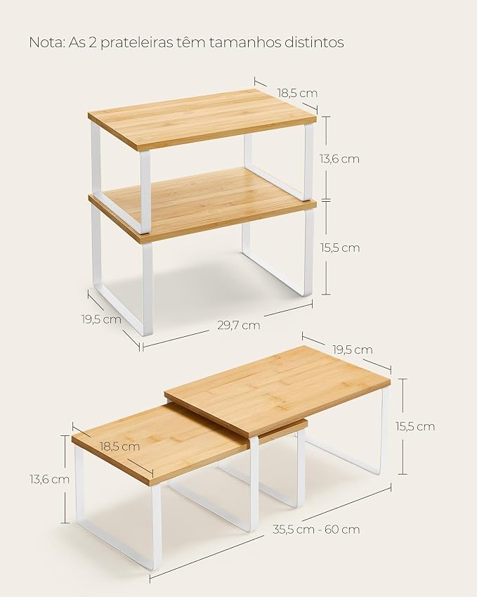 SONGMICS Cabinet Organizer Shelf, Kitchen Storage, Spice Rack, Expandable - Image 5