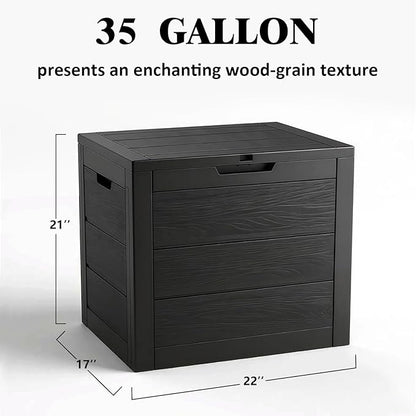 35 Gallon Outdoor Storage Box Waterproof, Deck Boxes Outdoor Waterproof - Image 2