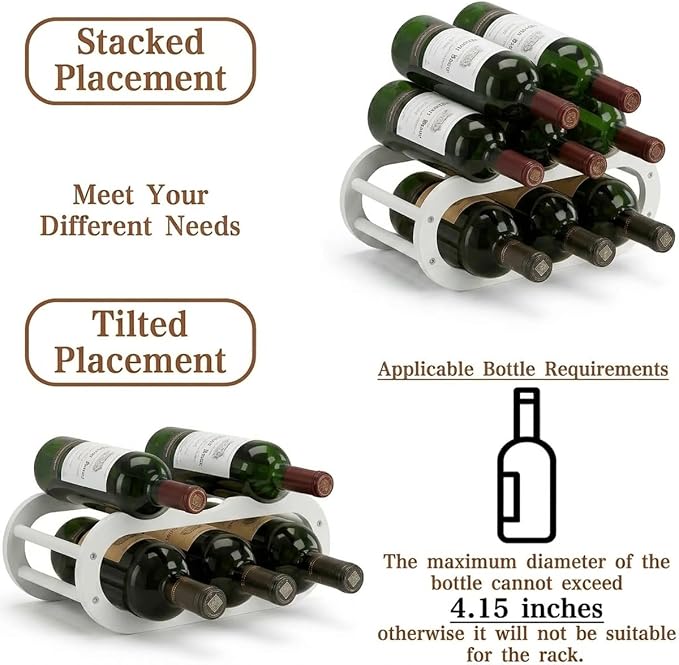 PEKER Wine Rack – Small Countertop Wine Rack & Wine Bottle Holder - Image 6