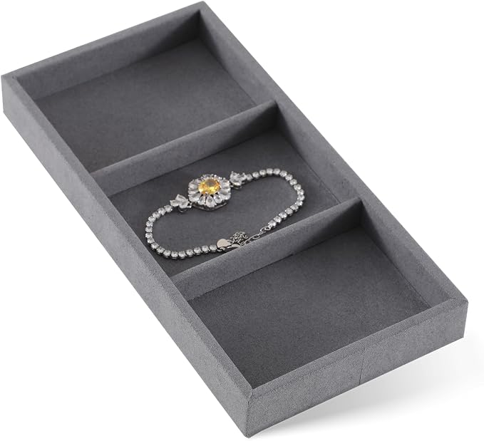 Dark Blue Jewelry Display Tray Ring Necklace Earring Bangle Organizer by Yinbeini