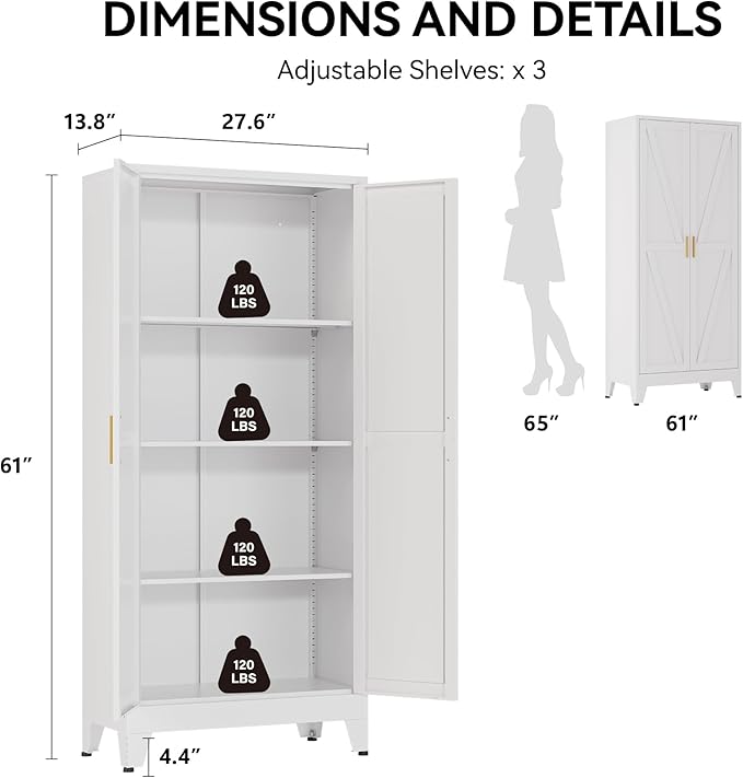 COFaR 61" Metal Pantry Cabinet - Image 2