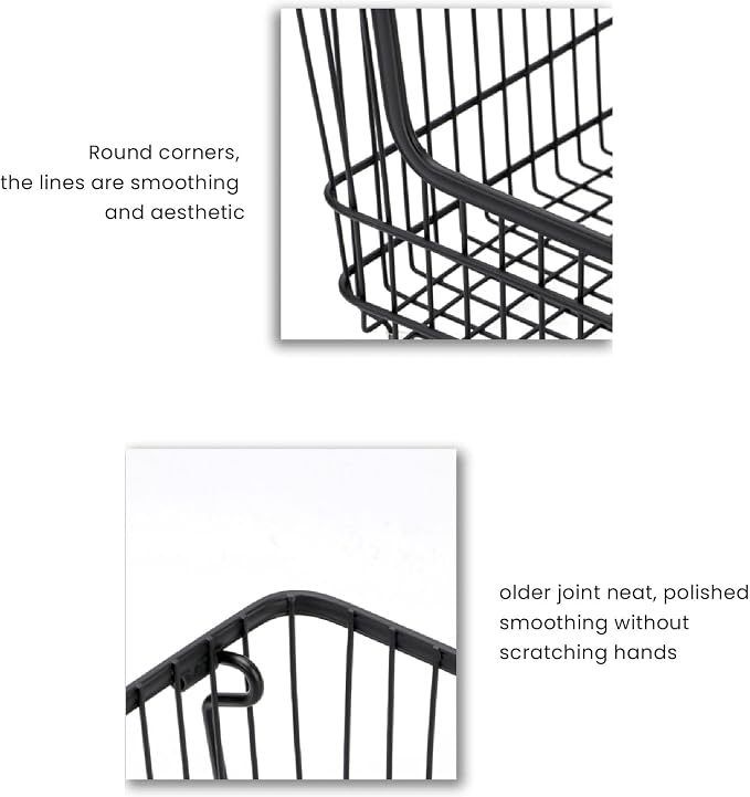 Tyenaza Freezer Organizer Bin Keep Tidy Metal Stackable Fruits Meat Wire Basket - Image 9