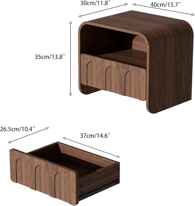 Floating Nightstand Set of 2, Small Night Stand - Image 2
