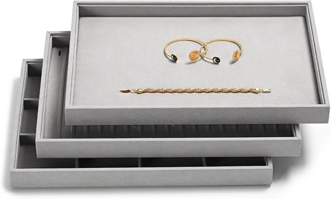 Microfiber Jewelry Tray Stackable Jewelry Organizer Drawer Trays - Image 8