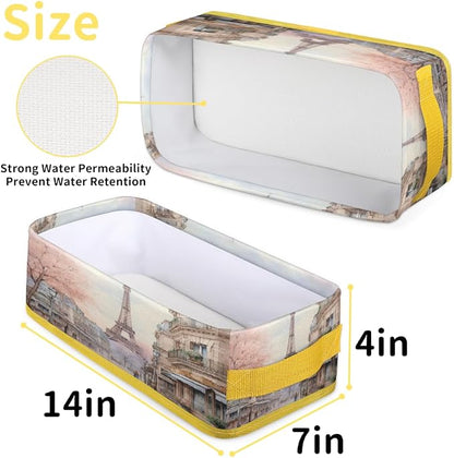 Paris Tower Architecture Bathroom Storage Basket, Foldable - Image 2