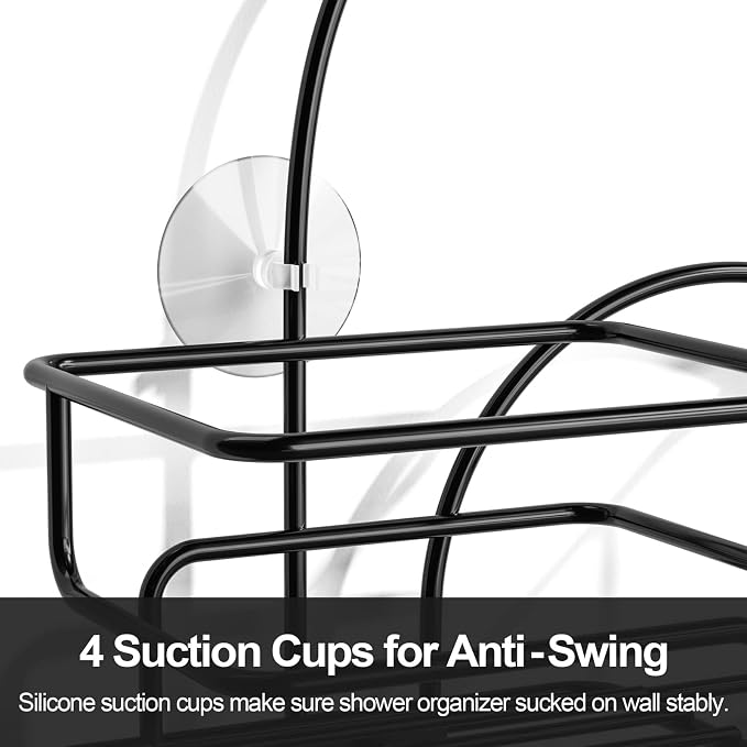 SRIWATANA Shower Caddy Hanging Over Head, Bathroom Shower Organizer Shower Rack - Image 5
