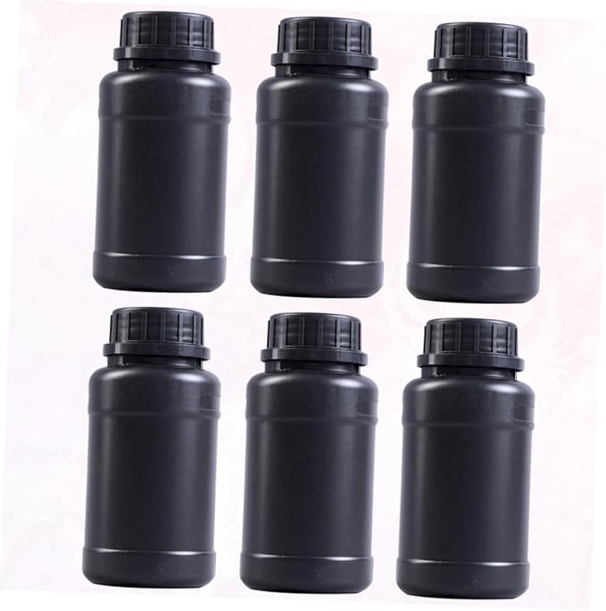 ULTECHNOVO 6pcs Black Hdpe Engineering Storage Bottles Acidproof Lightweight - Image 9