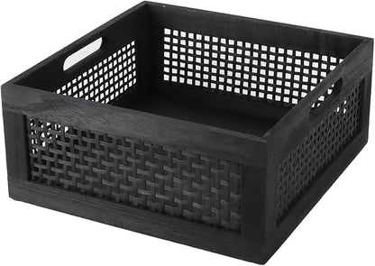 YRMT Wood Storage Crate Basket Rustic Wooden Storage Container by YRMTKIHE