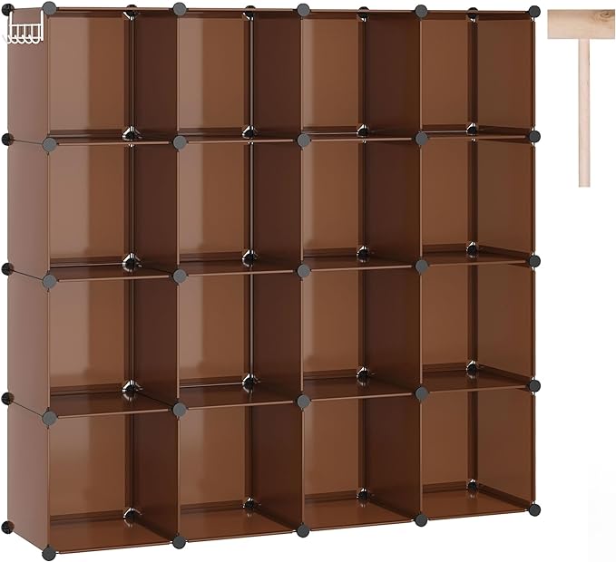 C&AHOME 16-Cube Storage Organizer, Plastic Shelves Units, DIY Closet Organizer by CAHOME