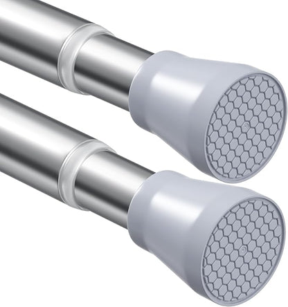 Tension Curtain Rod Silver Tension Rod 2pcs Spring Curtain Rod Non Slip Tension by ZipGloTensionRod