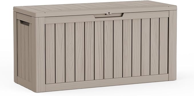 85 Gallon Outdoor Deck Box, Resin Waterproof Storage Box by KFY