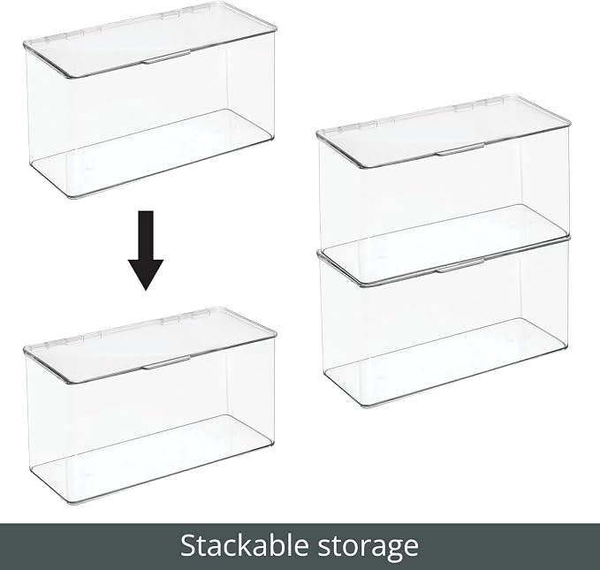 mDesign Plastic Stackable Playroom/Gaming Storage Organizer Bin Box - Image 5