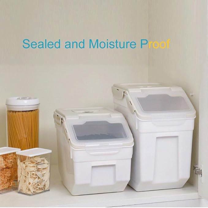 25LB Large Flour Storage Container Bin, 2 Pack Airtight Plastic - Image 6