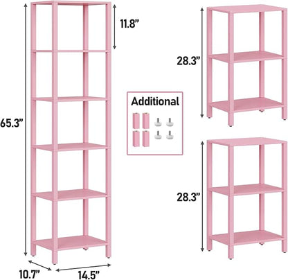 TUTOTAK Bookshelf, 6-Tier Tall Narrow Book Shelf - Image 2