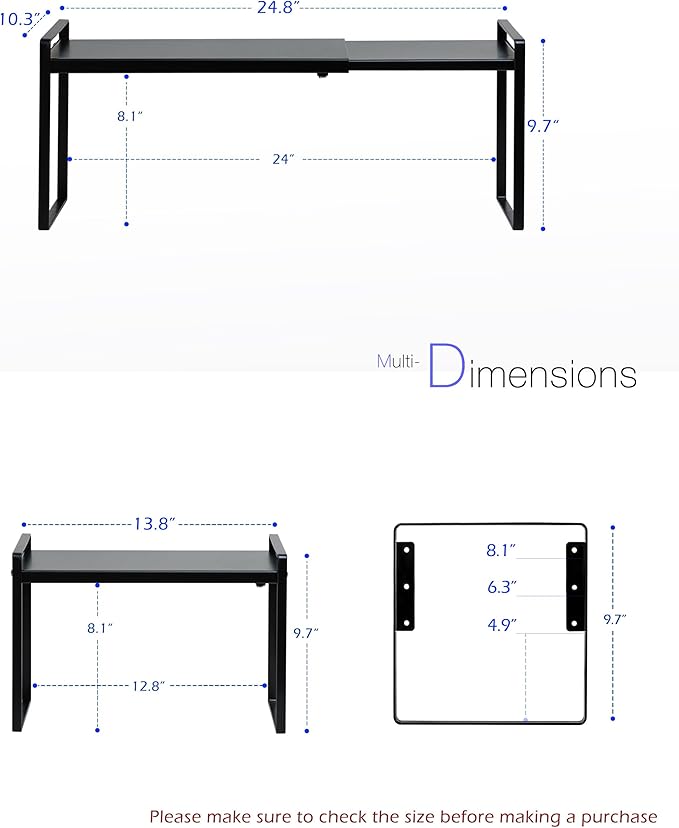 Nxconsu Cabinet Shelf Expandable Height Adjustable Organizer Riser - Image 3