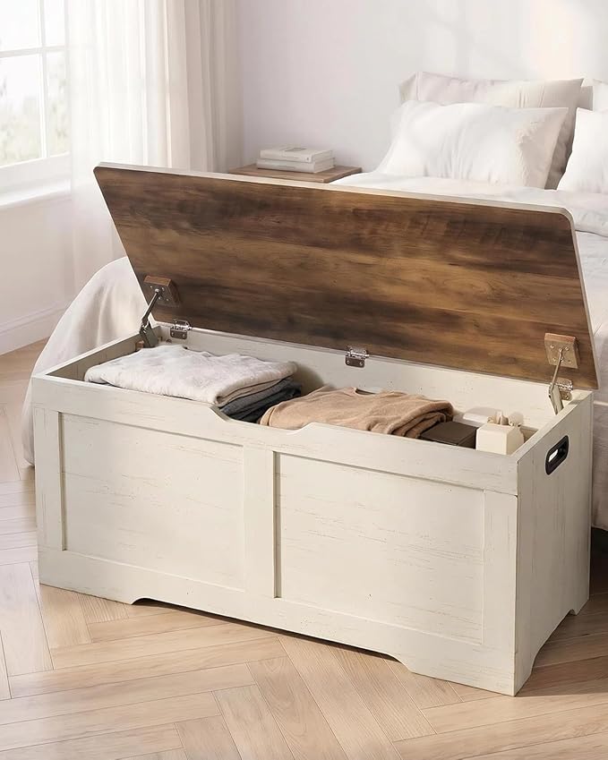 Timberer 39.4" Wooden Storage Chest, Extra Large Storage Trunk | Storage Bench - Image 2
