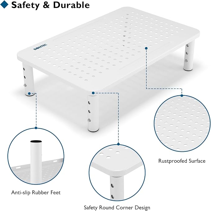 BONTEC 2 Pack 3 Height Adjustable Monitor Stand Riser - Image 5