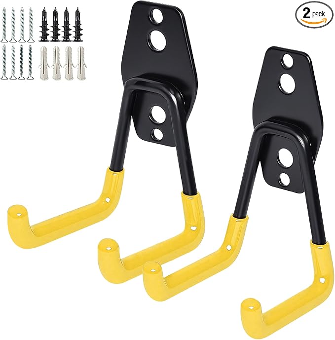 GeeWatom 2 Pack Garage Storage Utility Hooks，Garage Garden Tool Organizer，Steel by GeeWatom