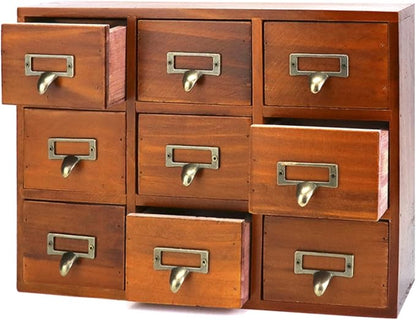 QWORK Desk Drawer Organizer, Wooden Vintage Apothecary Cabinet by QWORK