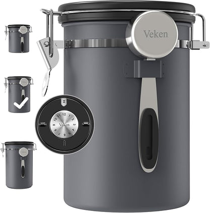 Veken Coffee Canister, Airtight Stainless Steel Kitchen Food Storage Container by Veken