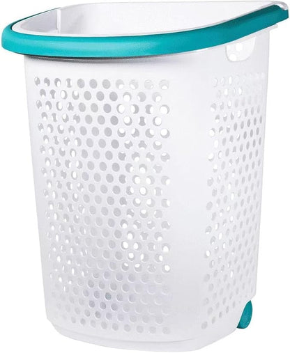 Heavy-Duty Plastic Wheeled Rolling Laundry Basket by Unknown