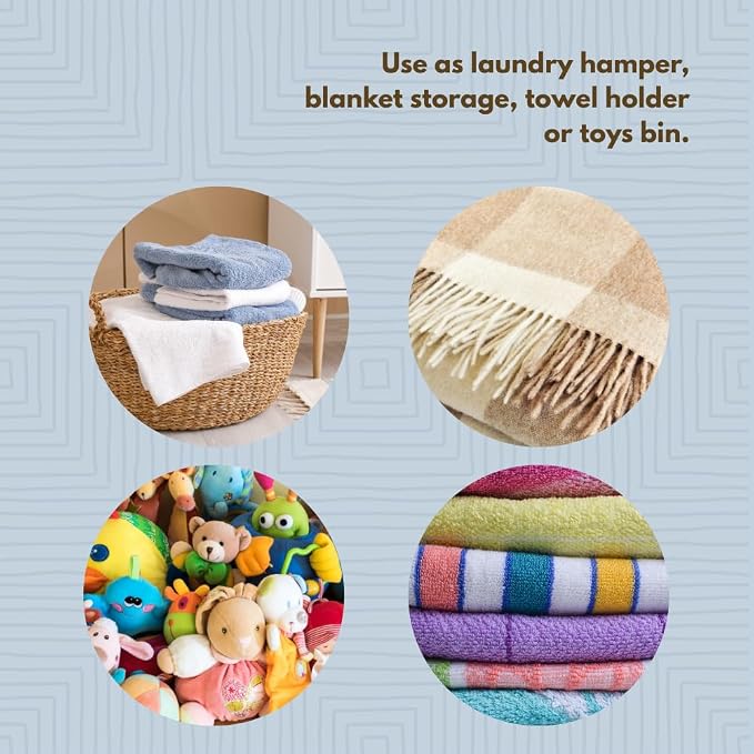 Tall Large Decorative Wicker Storage Basket - Image 6