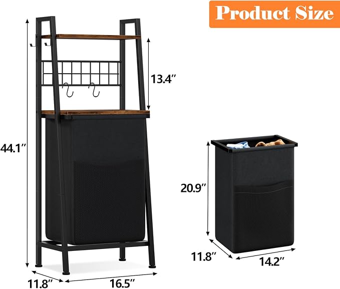 Furnulem Laundry Hamper, Vertical Laundry Basket - Image 9