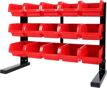 MaxWorks 80695 Bench/Table Top 15-Bin Parts Rack by MaxWorks