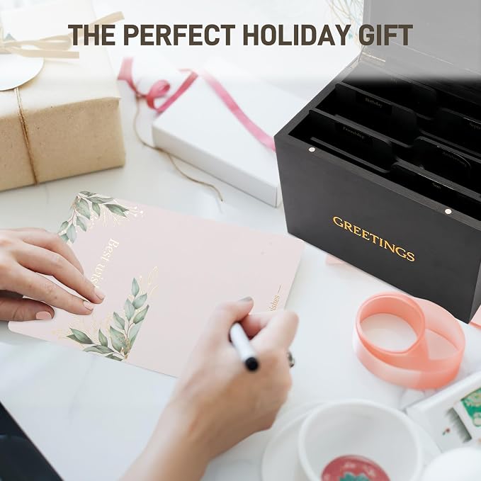 Large Bamboo Greeting Card Organizer Box - Image 8