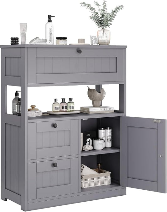 GRUSIGN Bathroom Cabinet, Modern Bathroom Floor Storage Cabinet Organizer by GRUSIGN
