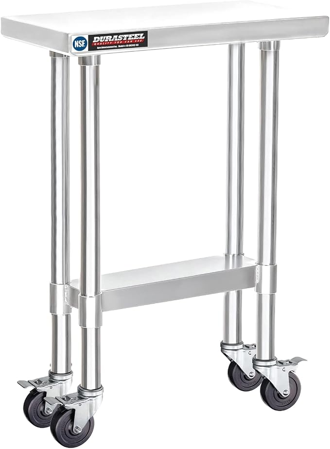 DuraSteel 24x12 NSF Stainless Steel Cart Work Table by DuraSteel