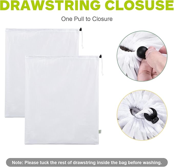 OTraki 2 Pack Mesh Laundry Bag 20x24 Inch Heavy Duty Laundry Fine Mesh Bags - Image 4