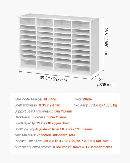 VEVOR Literature Organizer, 36 Compartments Office Mailbox - Image 3