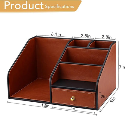 GORESE PU Leather Desk Organizer - Image 3