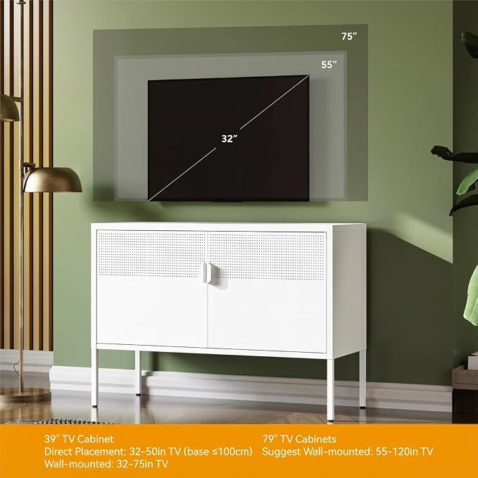 COFaR TV Stand for TVs up to 75 Inch, Metal Entertainment Center - Image 5