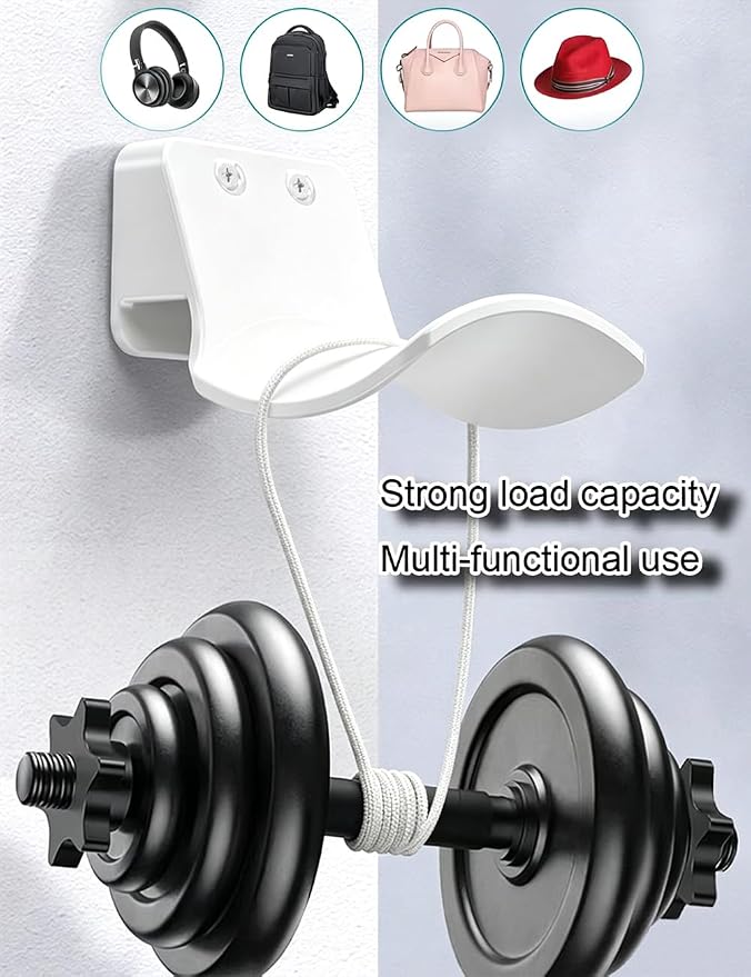 2-Pack Wall Mount Headphone Hanger, Adhesive Screw-in Headset Holder Hook - Image 3