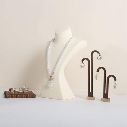 GemeShou Beige necklace storage hanger stand jewelry organizer, Velvet jewelry - Image 4