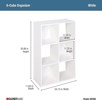 ClosetMaid Cubeicals 6 Cube Storage Shelf Organizer Bookshelf, Vertical or - Image 3