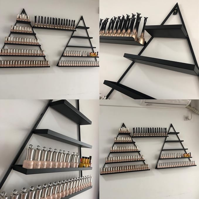 Elegant Gold Wall Mounted Nail Polish Rack - Image 4
