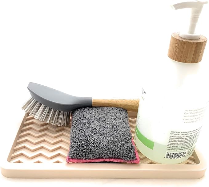 Happitasa Silicone Kitchen Sink Organizer Tray, Sponge Holder and Countertop - Image 2