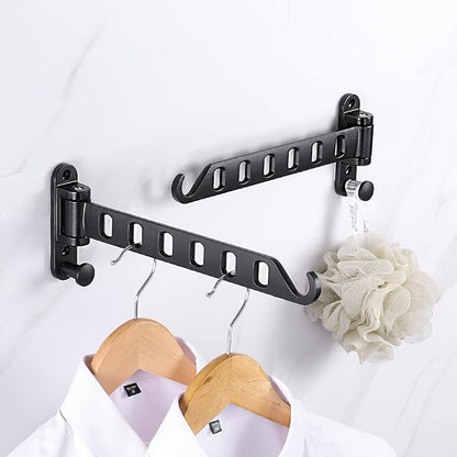 JOOM Laundry Drying Rack Wall Mounted Clothes Drying Rack Clothes Hanger Black - Image 7