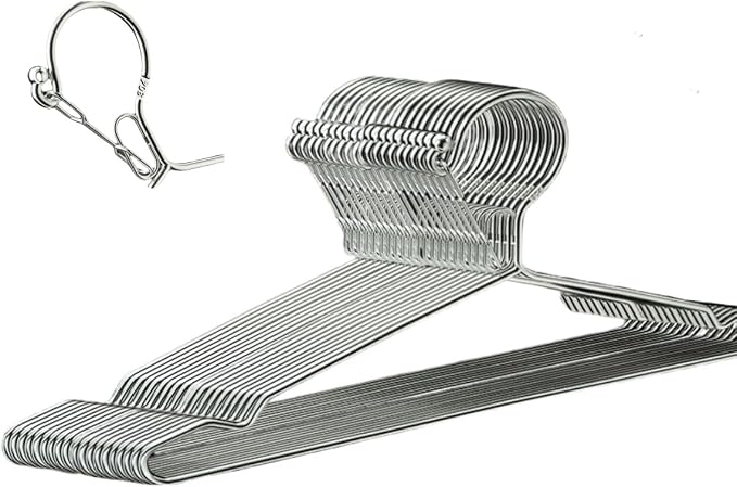 16.5” Wire Hanger 4mm Lockable Hangers 20Pack Stainless Steel Slim Thin Heavy by trrcylp