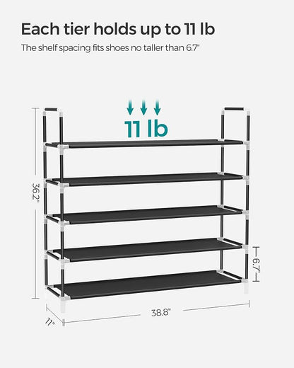 SONGMICS 5-Tier Shoe Rack, Shoe Storage - Image 2
